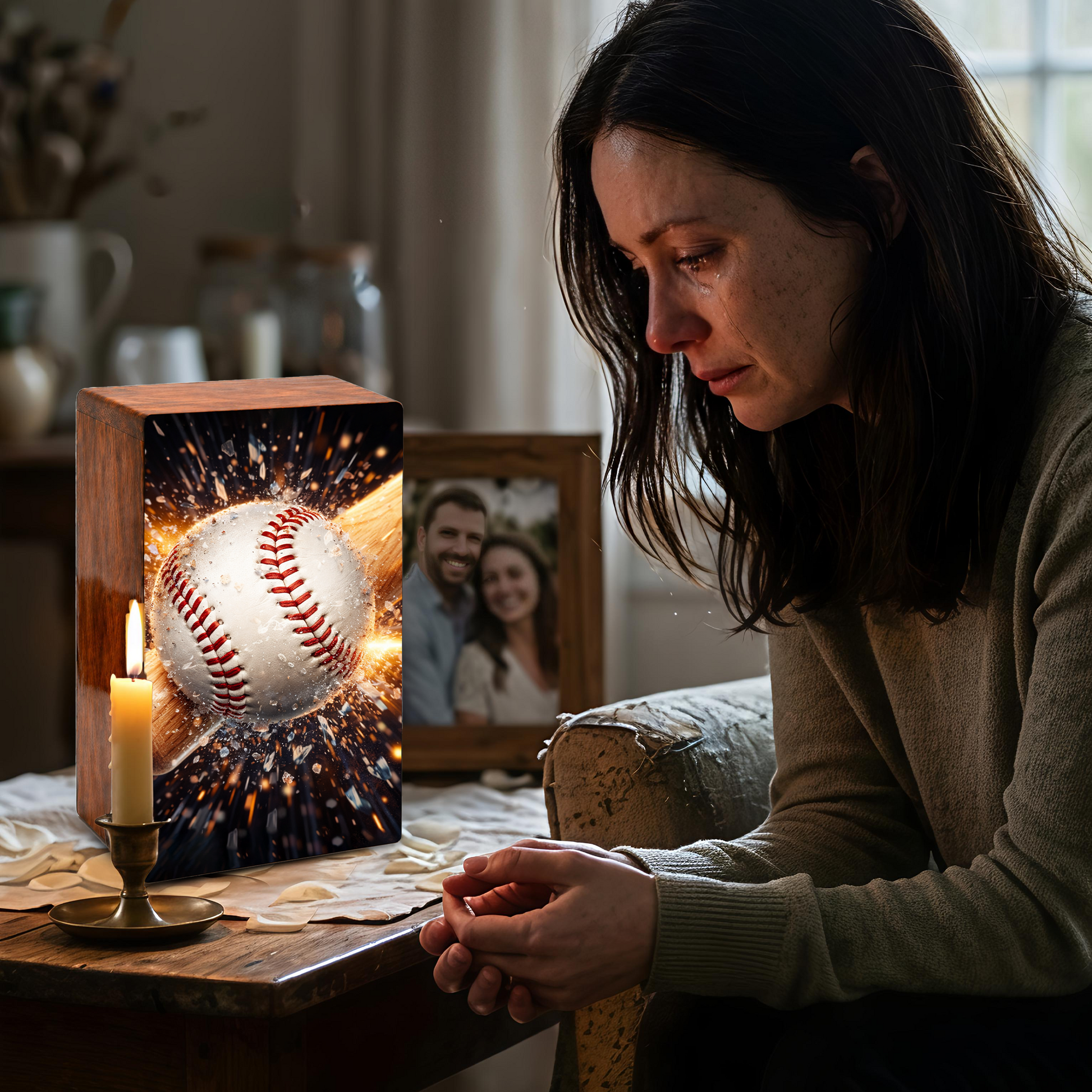 Baseball Bat Urn for Ashes Dad - Baseball Memorial Keepsake Urns Box Male