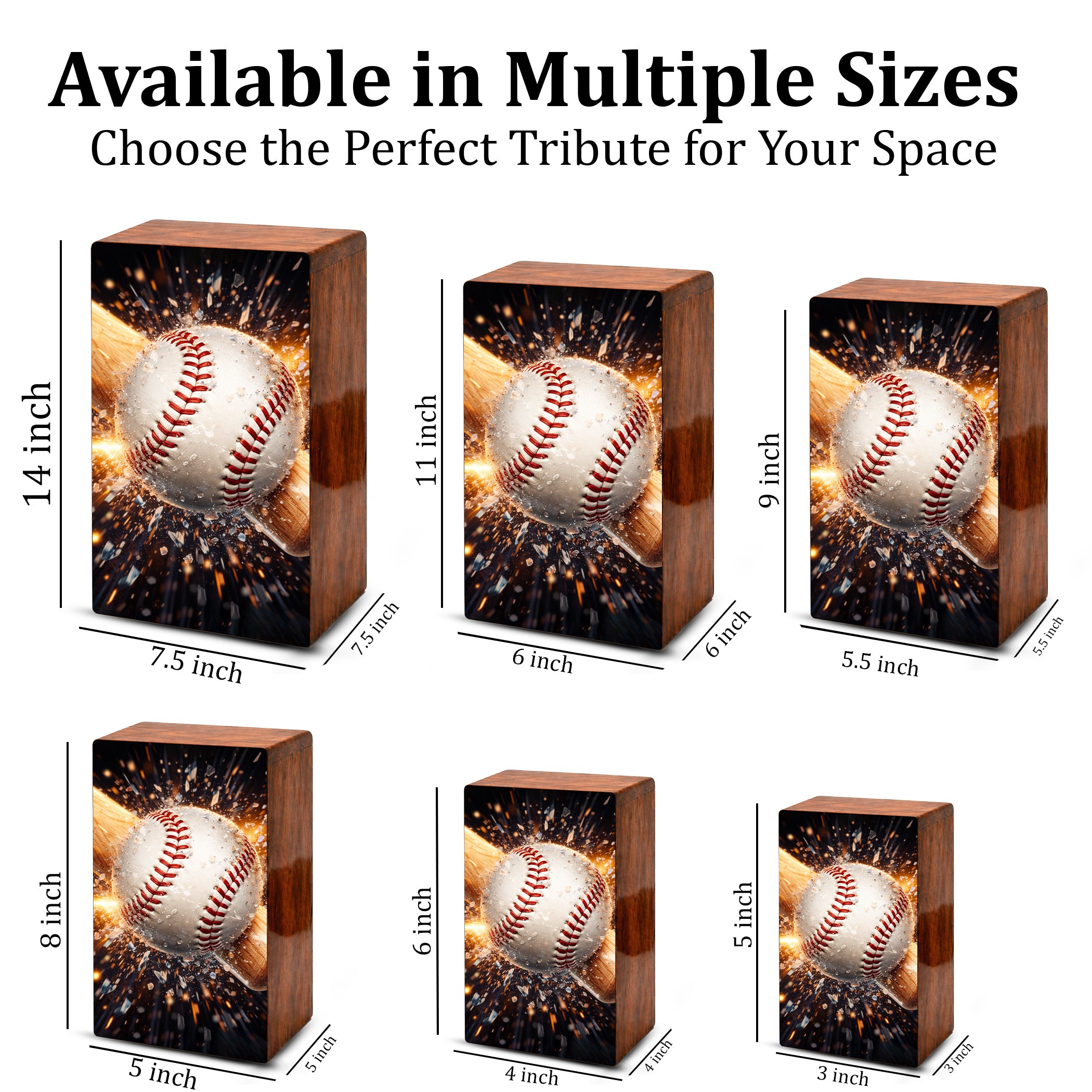 Baseball Bat Urn for Ashes Dad - Baseball Memorial Keepsake Urns Box Male