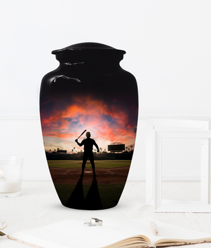 Baseball Batter Urn for Human Ashes, Custom Baseball Memorial Urn