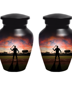 Baseball Batter Urn for Human Ashes, Custom Baseball Memorial Urn