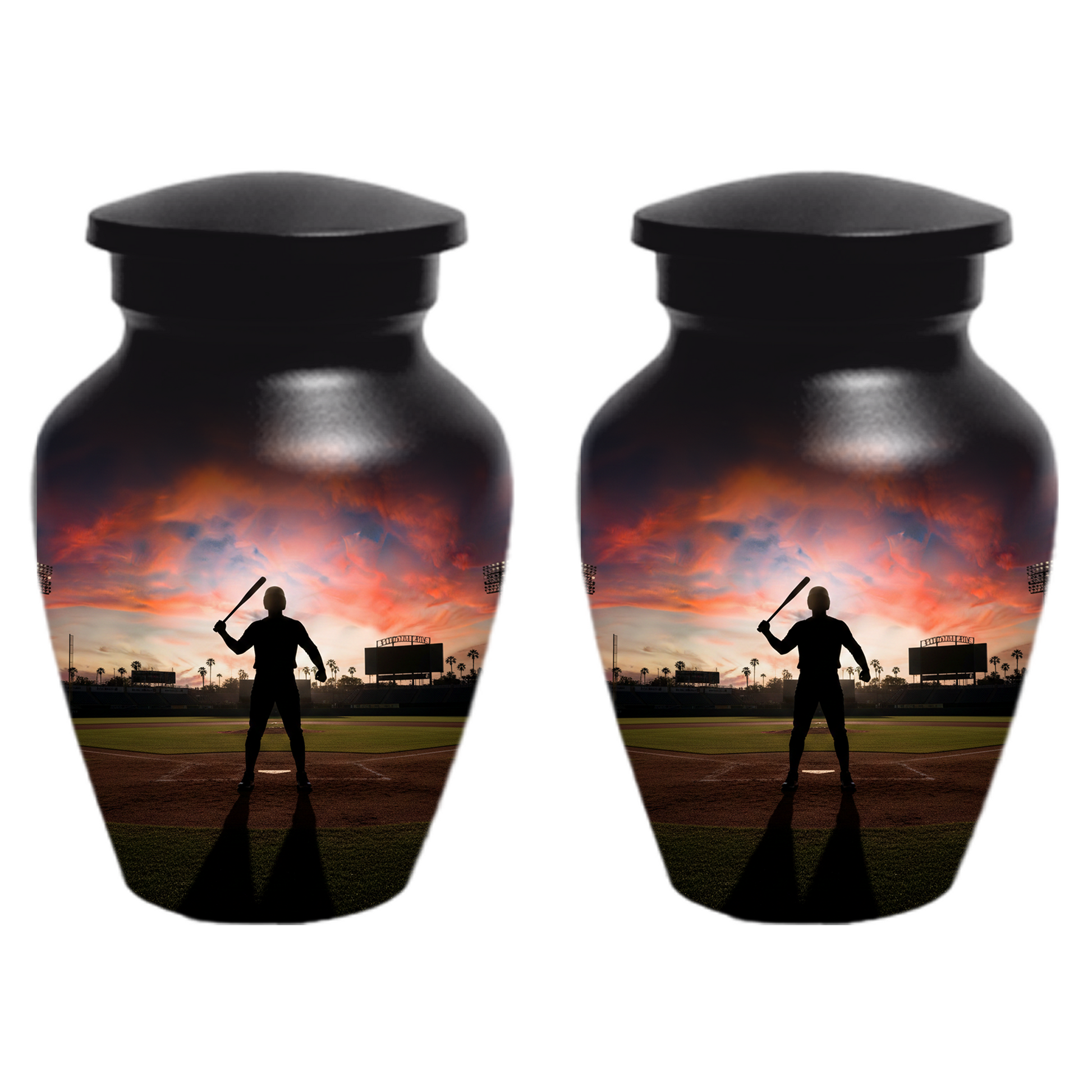 Baseball Batter Urn for Human Ashes, Custom Baseball Memorial Urn