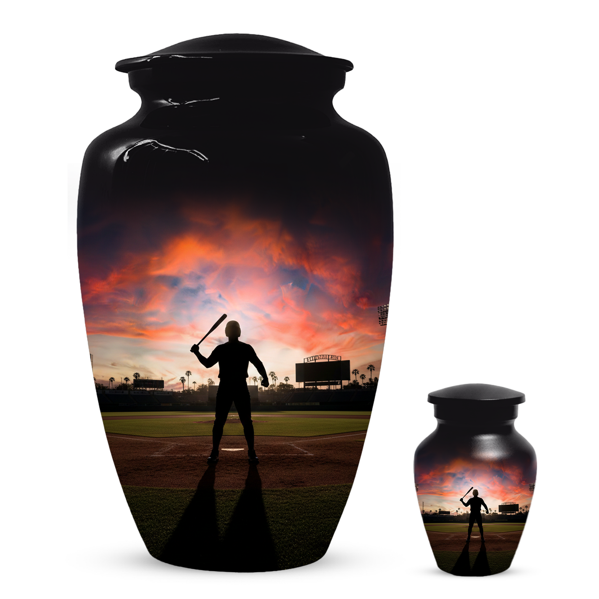 Baseball Batter Urn for Human Ashes, Custom Baseball Memorial Urn
