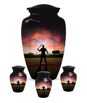 Baseball Batter Urn for Human Ashes, Custom Baseball Memorial Urn