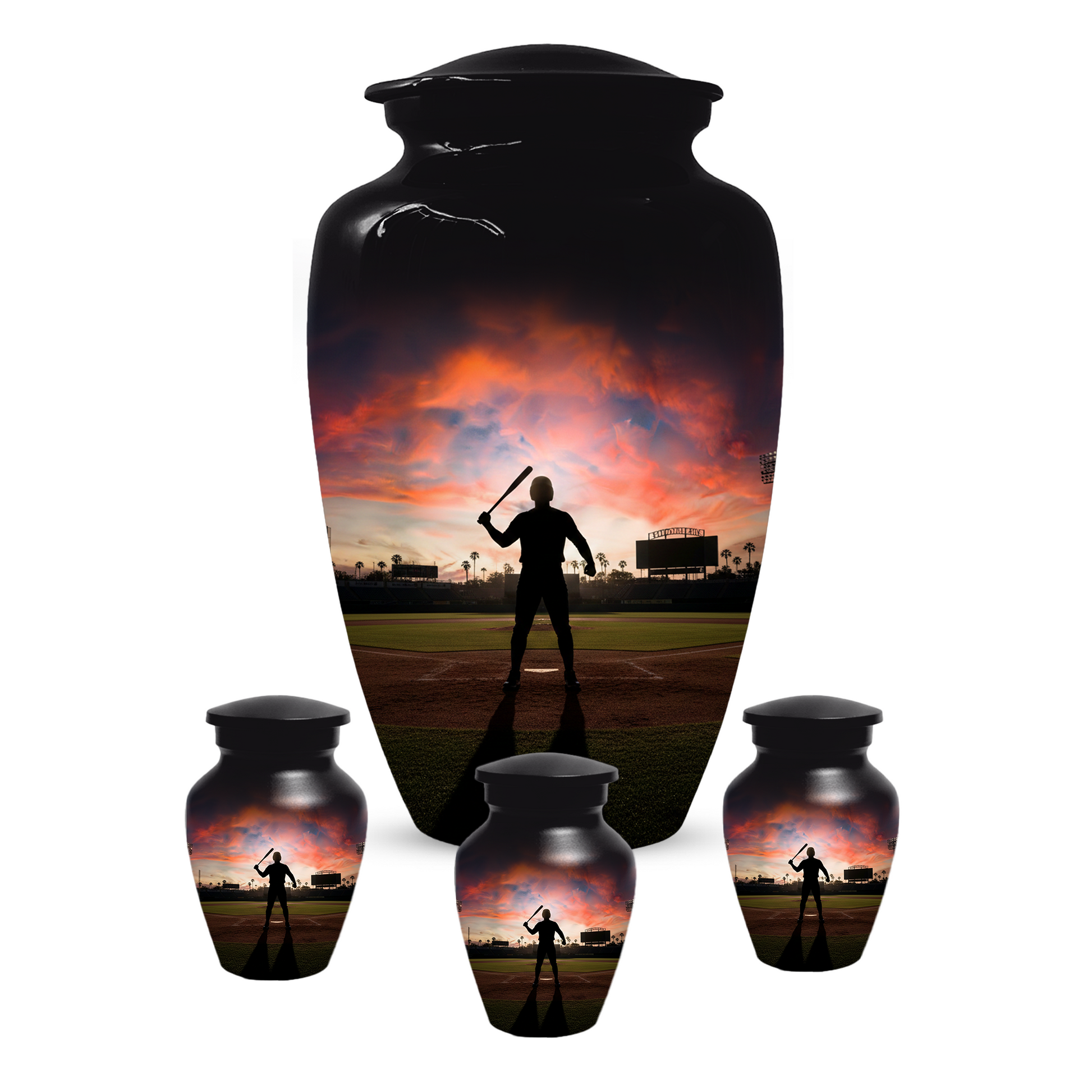 Baseball Batter Urn for Human Ashes, Custom Baseball Memorial Urn