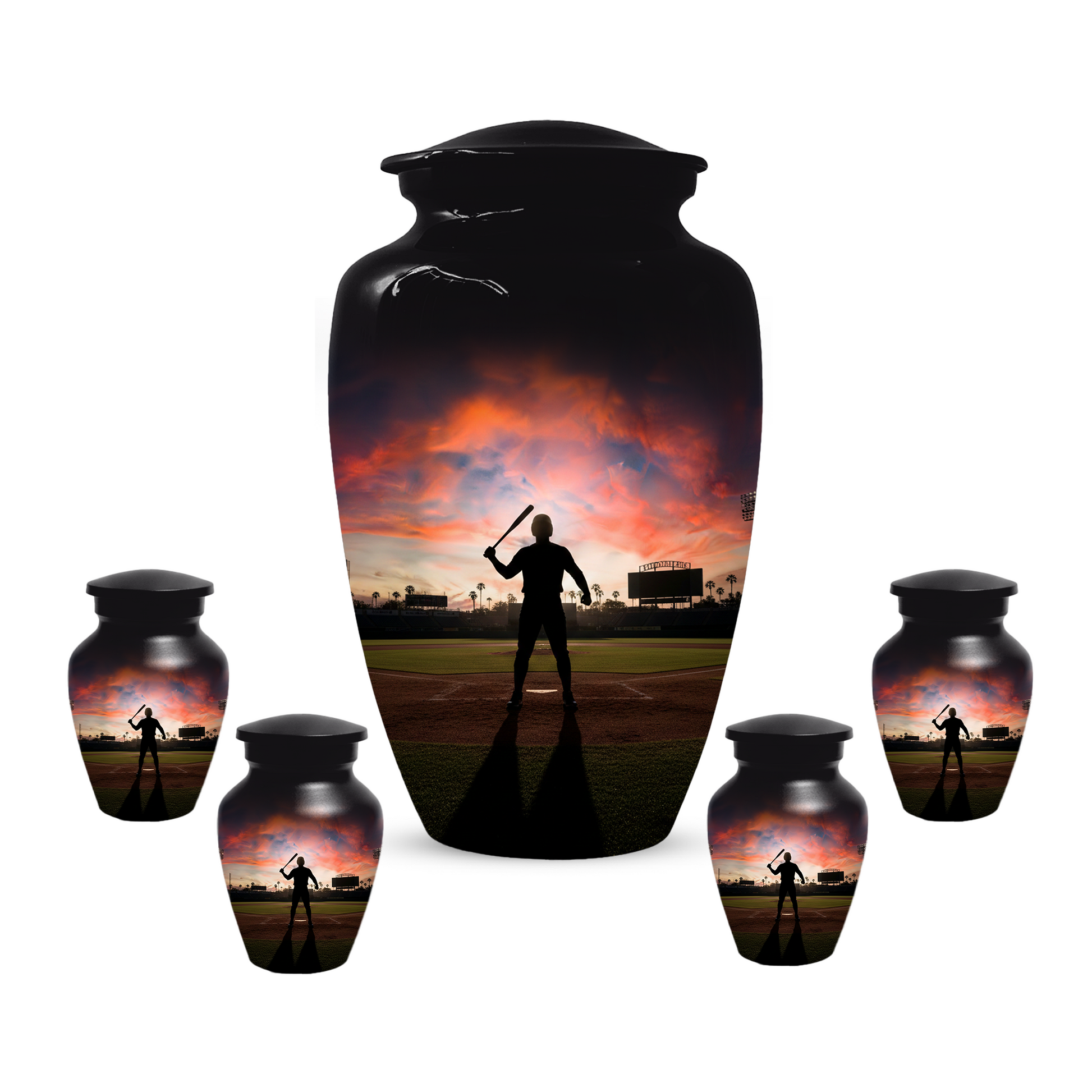 Baseball Batter Urn for Human Ashes, Custom Baseball Memorial Urn