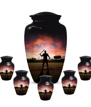 Baseball Batter Urn for Human Ashes, Custom Baseball Memorial Urn
