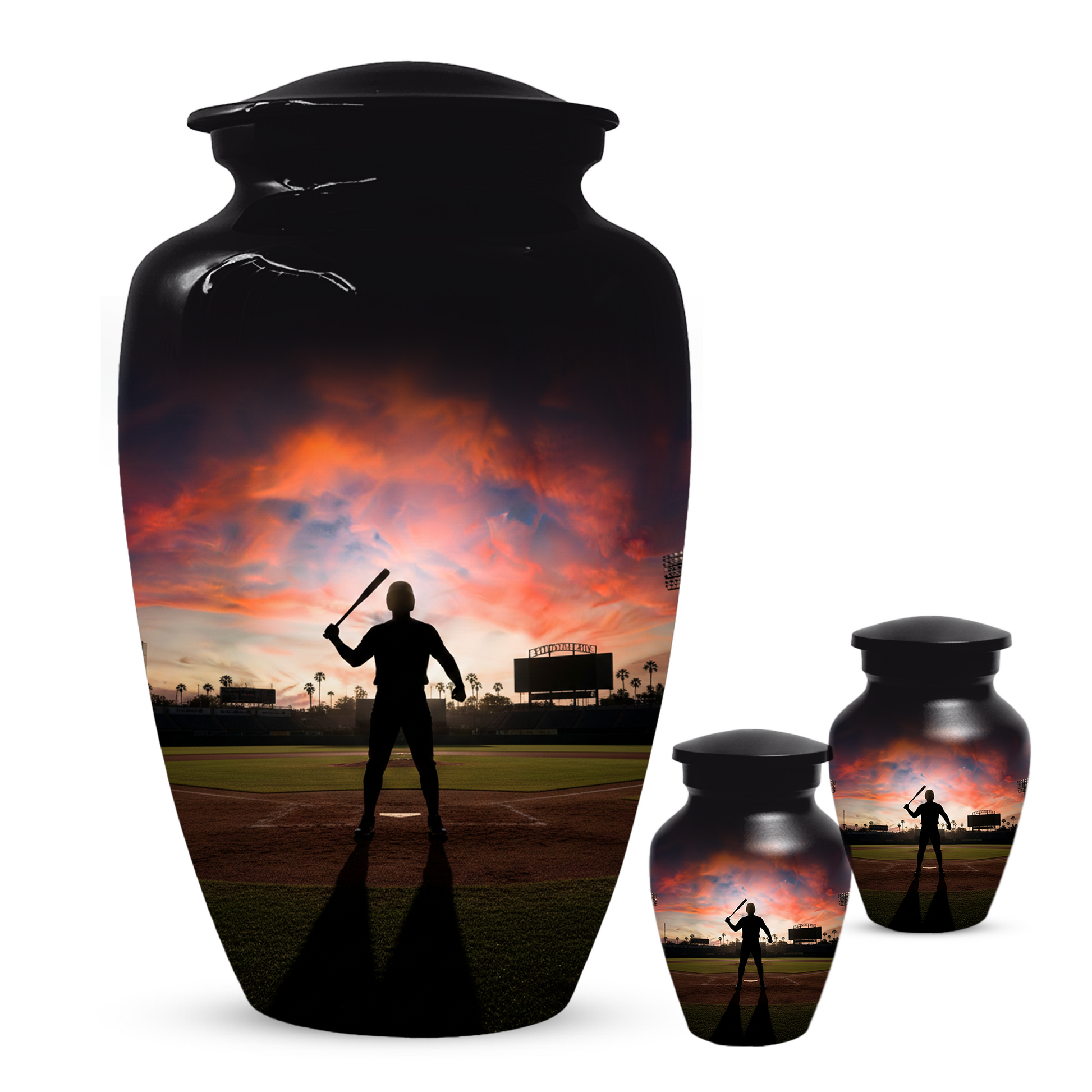 Baseball Batter Urn for Human Ashes, Custom Baseball Memorial Urn