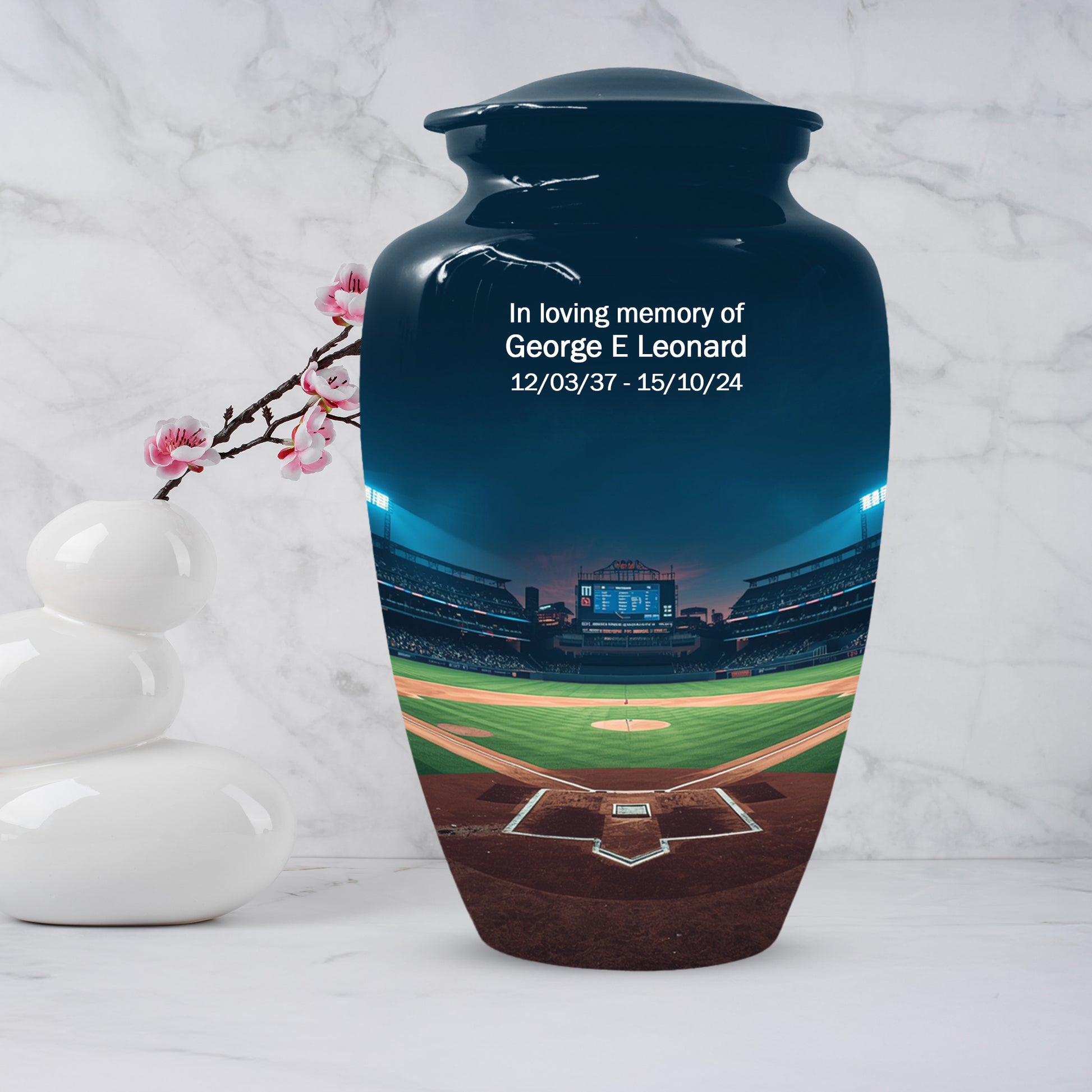 Baseball Stadium Urn for Human Ashes | Baseball Cremation Urn for Adult Memorial