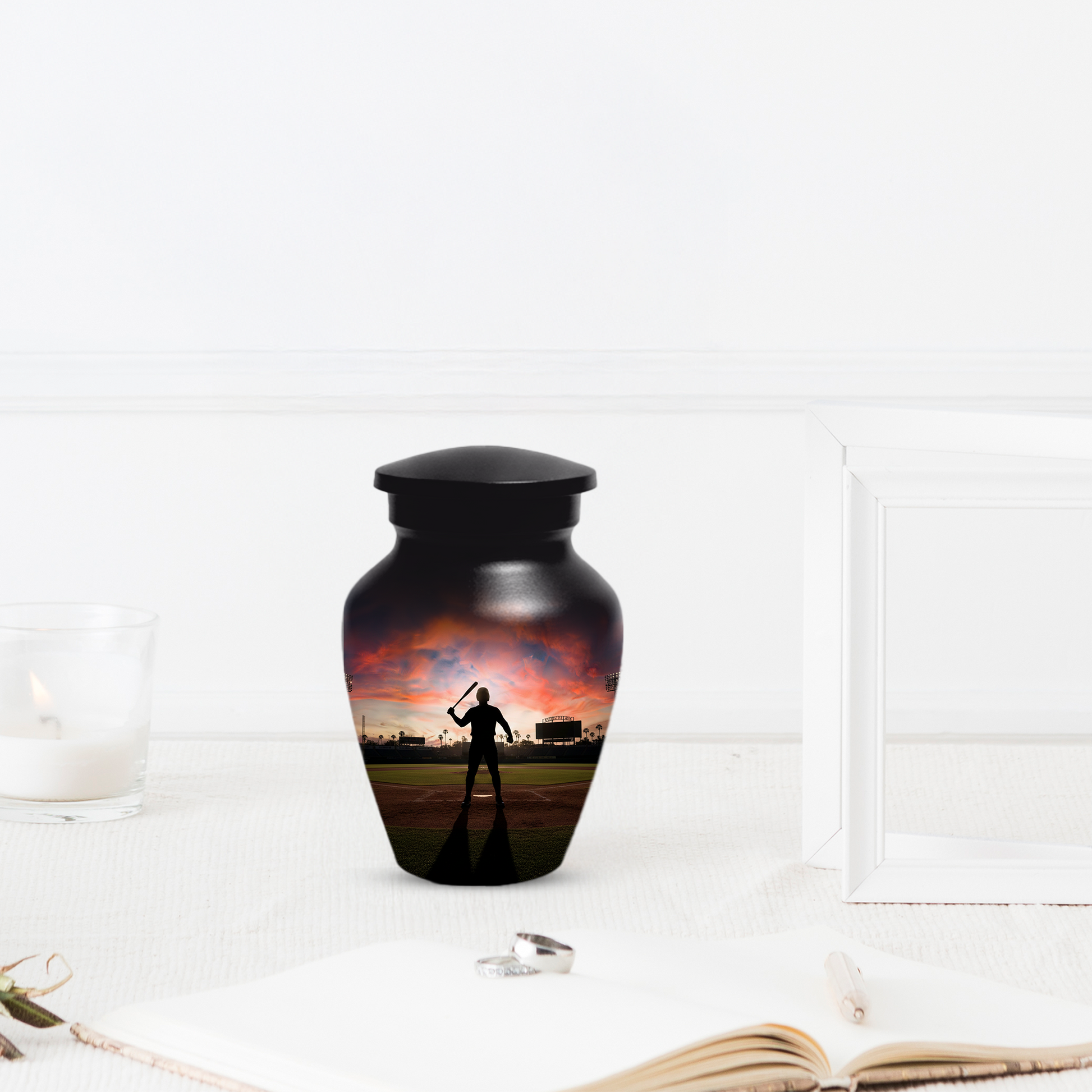 Baseball Batter Urn for Human Ashes, Custom Baseball Memorial Urn