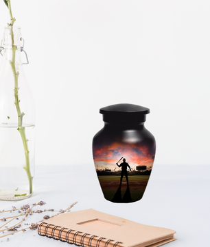 Baseball Batter Urn for Human Ashes, Custom Baseball Memorial Urn