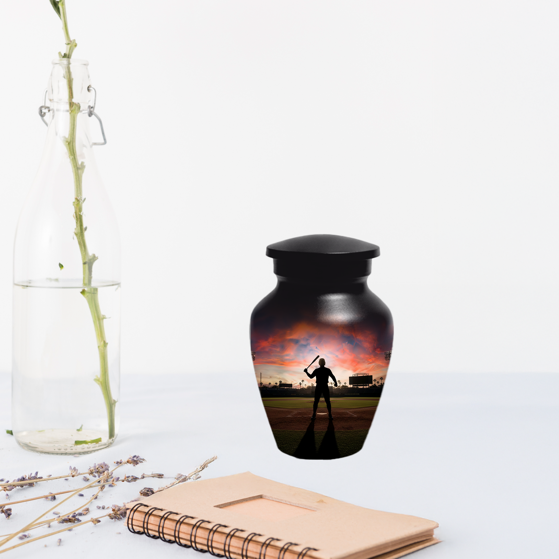Baseball Batter Urn for Human Ashes, Custom Baseball Memorial Urn