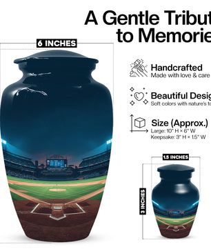 Baseball Stadium Urn for Human Ashes | Baseball Cremation Urn for Adult Memorial