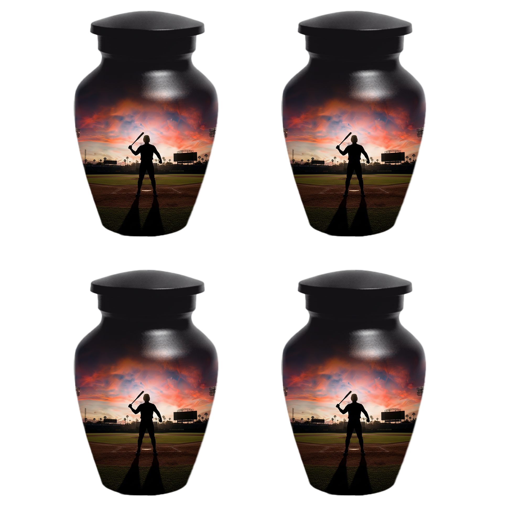 Baseball Batter Urn for Human Ashes, Custom Baseball Memorial Urn