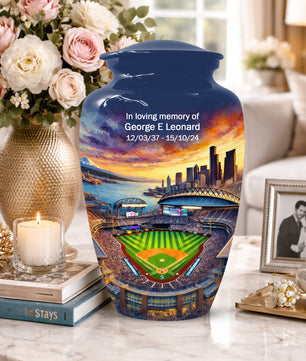 Baseball  Memorial Urns  for Dad – Personalized Baseball Cremation Urn for Ashes