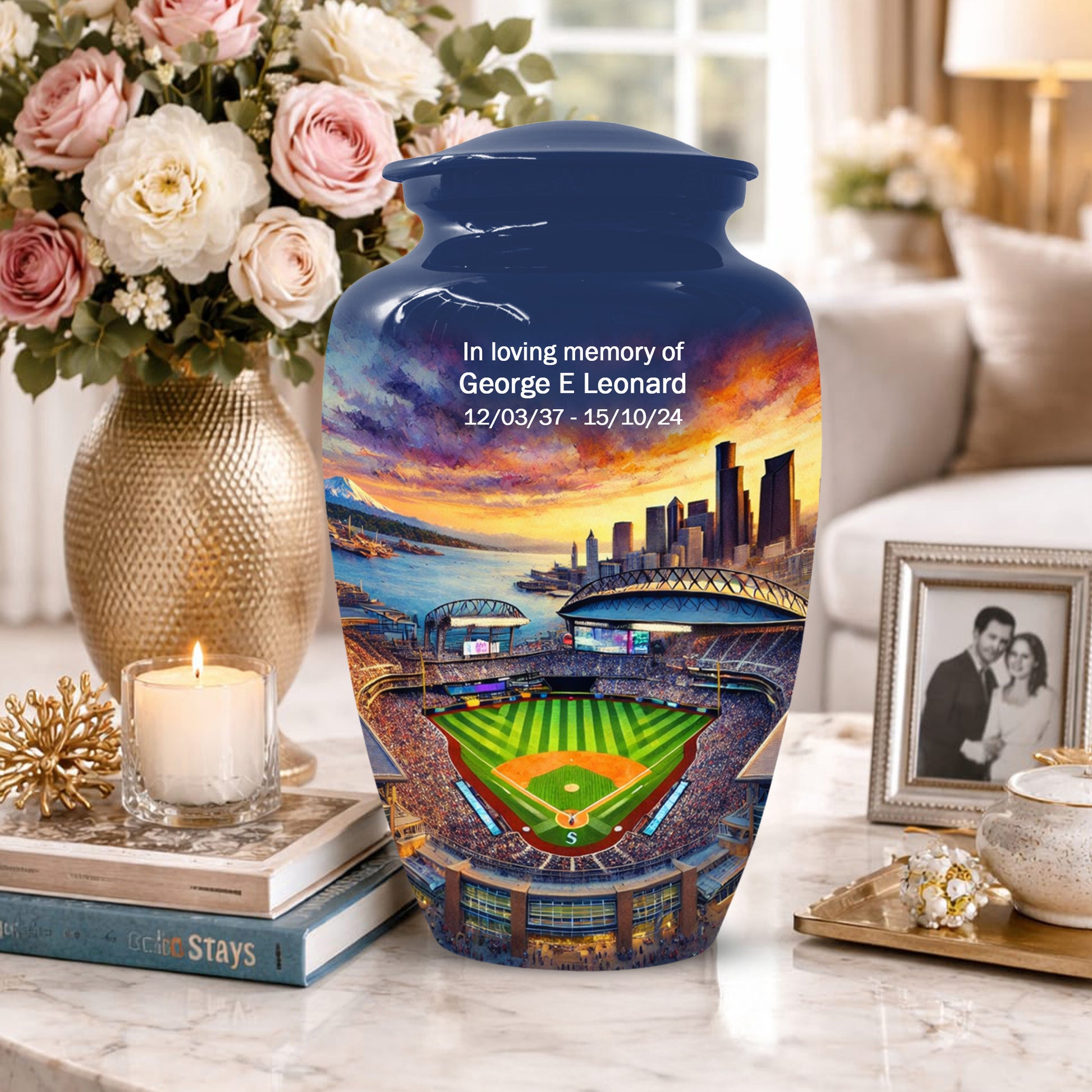 Baseball  Memorial Urns  for Dad – Personalized Baseball Cremation Urn for Ashes