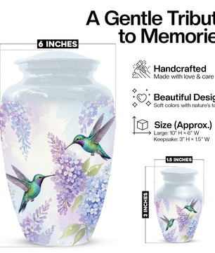 Hummingbird Urn For Women Ashes - Personalized Cremation Keepsake Small Urns For Mom