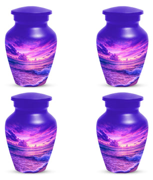 Purple Ocean Urn for Mom or Dad - Personalized Cremation Memorial Urns for Women & Men