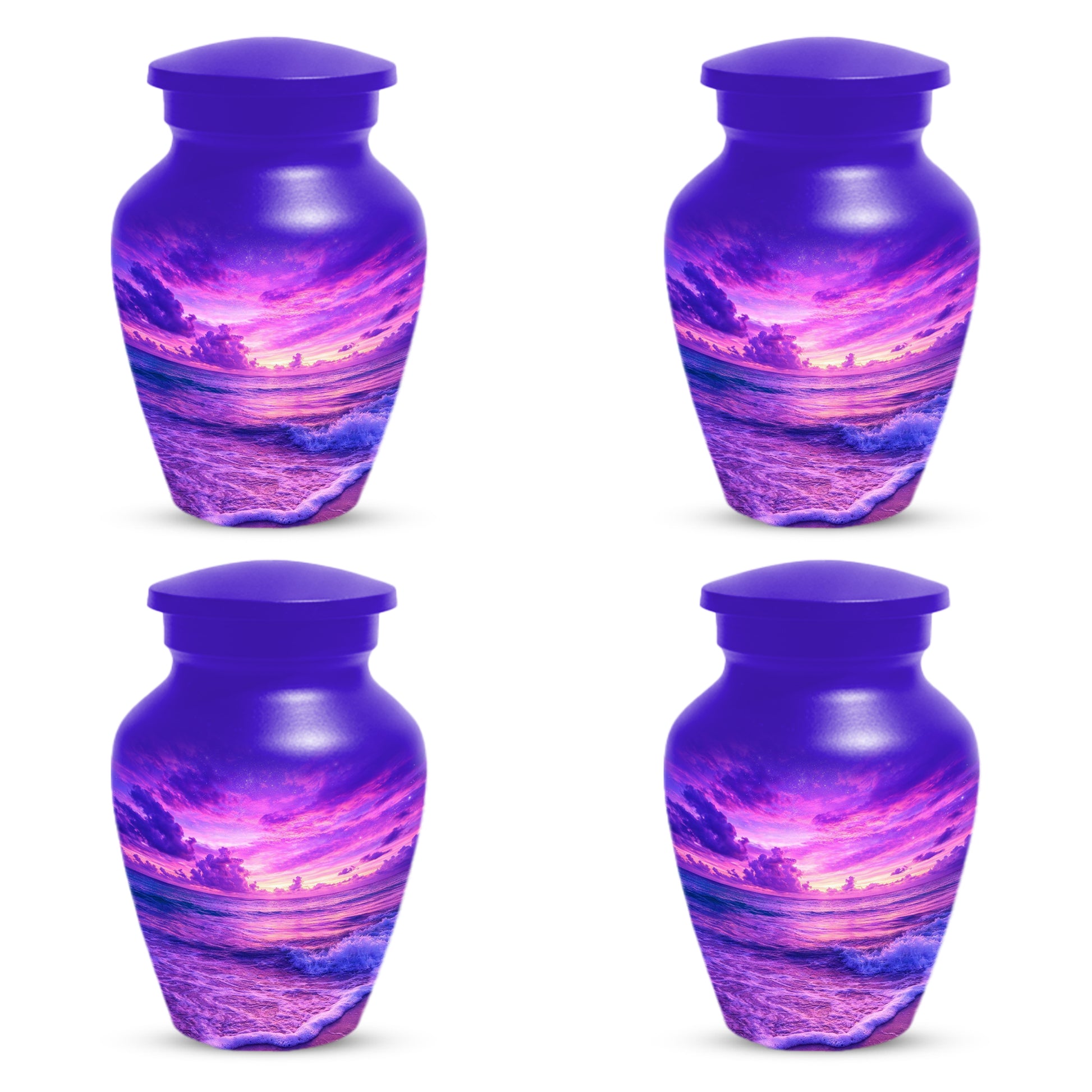 Purple Ocean Urn for Mom or Dad - Personalized Cremation Memorial Urns for Women & Men