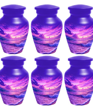 Purple Ocean Urn for Mom or Dad - Personalized Cremation Memorial Urns for Women & Men