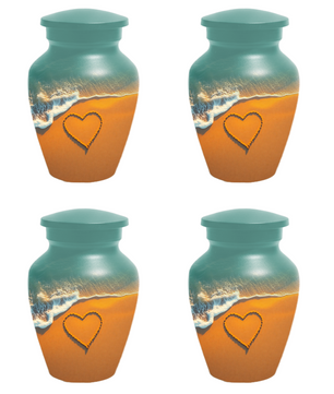 Beach Memorial Urn for Human Ashes, Ocean Heart Cremation Urn, Custom Adult Funeral Urn