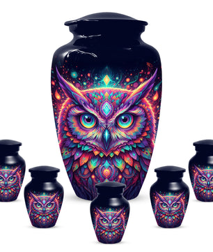 Owl Cremation Urn for Ashes – Custom Colorful Owl Memorial Urns for Mom& Dad -Women & Men