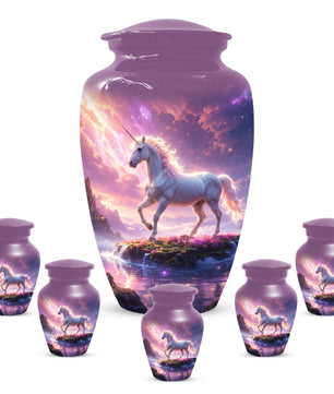 Personalized Unicorn Urn for Mom – Custom Fantasy Cremation Urn for Ashes