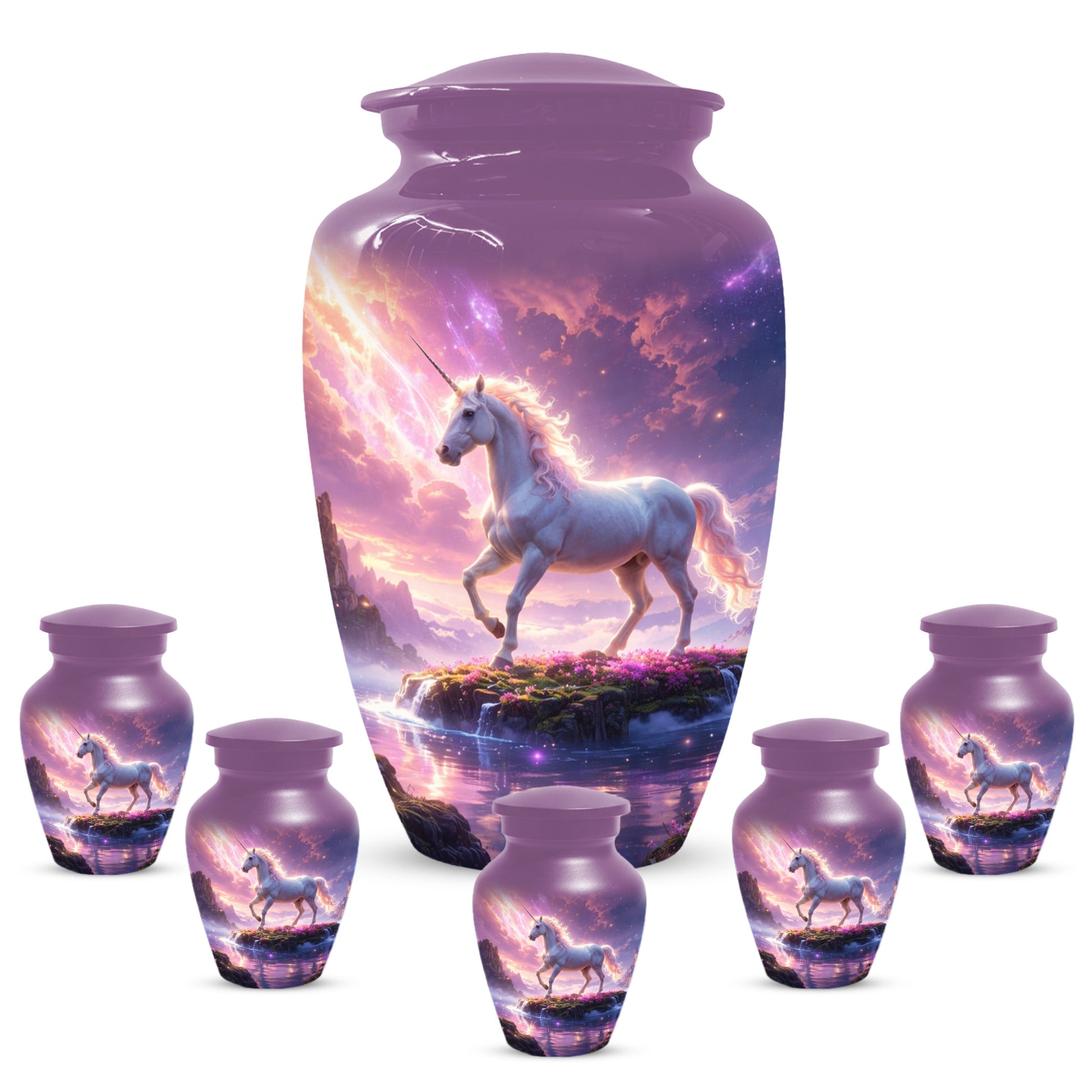 Personalized Unicorn Urn for Mom – Custom Fantasy Cremation Urn for Ashes