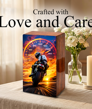Motorcycle Memorial Urns For Men - Bike Rider Cremation Urn For Ashes Male