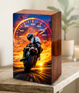 Motorcycle Memorial Urns For Men - Bike Rider Cremation Urn For Ashes Male