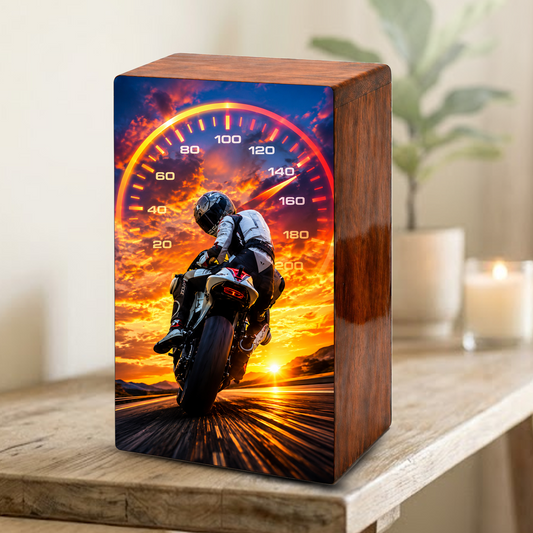 Motorcycle Memorial Urns For Men - Bike Rider Cremation Urn For Ashes Male