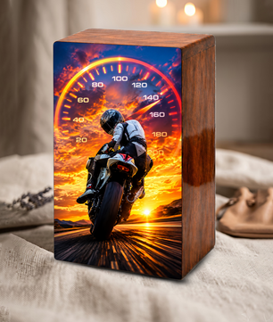 Motorcycle Memorial Urns For Men - Bike Rider Cremation Urn For Ashes Male