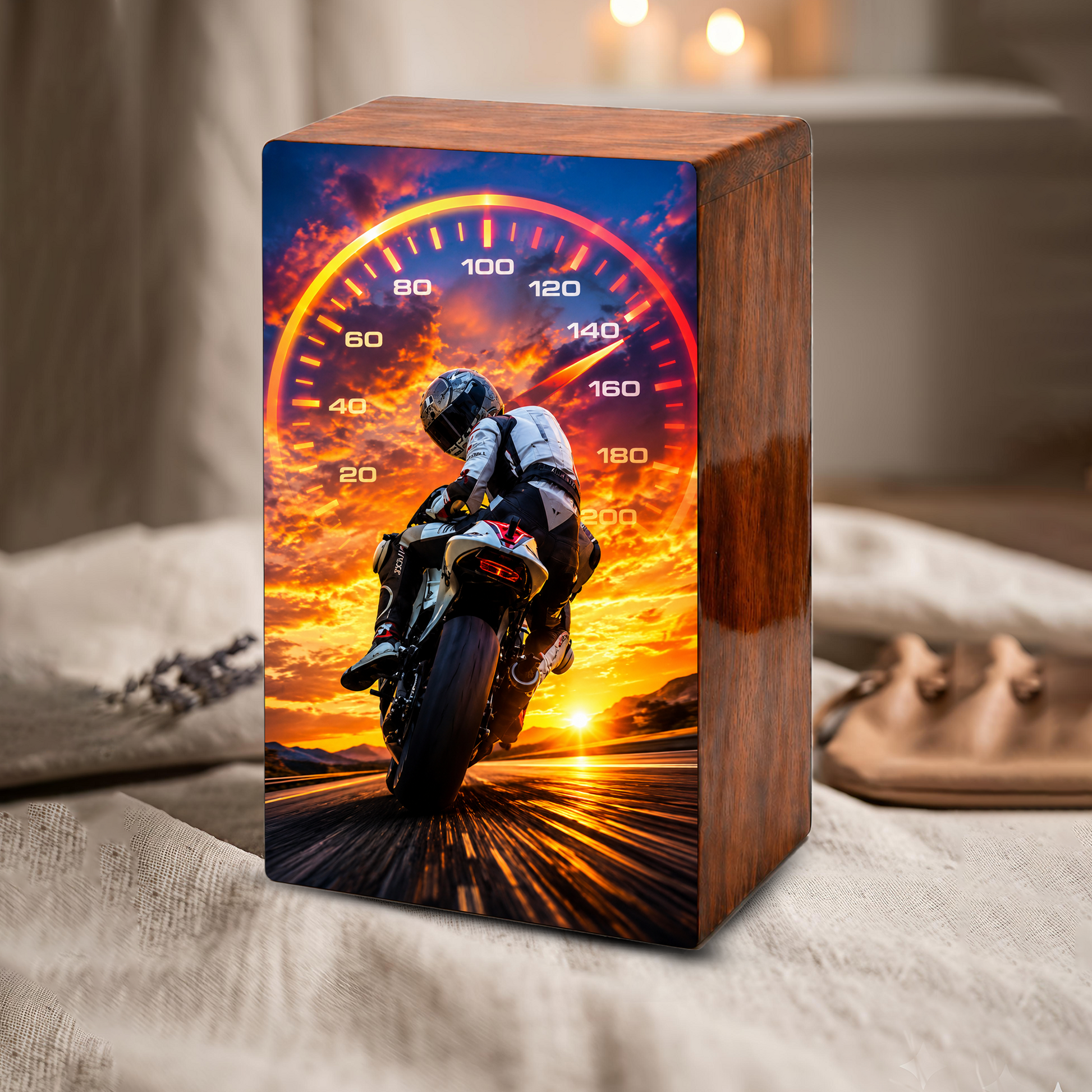 Motorcycle Memorial Urns For Men - Bike Rider Cremation Urn For Ashes Male