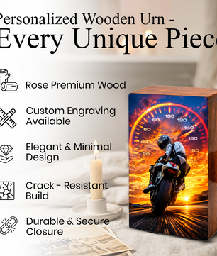 Motorcycle Memorial Urns For Men - Bike Rider Cremation Urn For Ashes Male