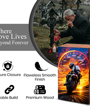 Motorcycle Memorial Urns For Men - Bike Rider Cremation Urn For Ashes Male