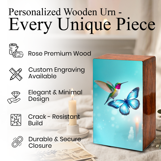 Hummingbird and Butterfly Urn for Ashes, Memorial Urns for Mom