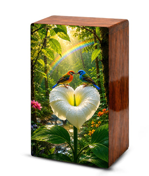 Bird Companion Urn For Human Ashes - Wooden Keepsake Urns For Couple