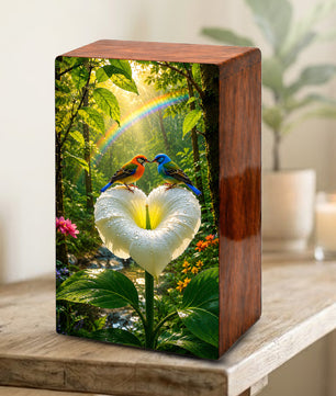Bird Companion Urn For Human Ashes - Wooden Keepsake Urns For Couple