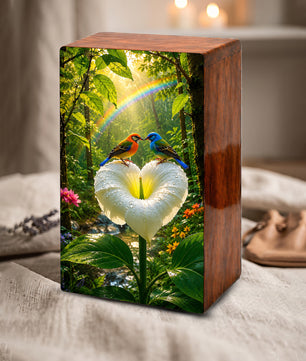 Bird Companion Urn For Human Ashes - Wooden Keepsake Urns For Couple