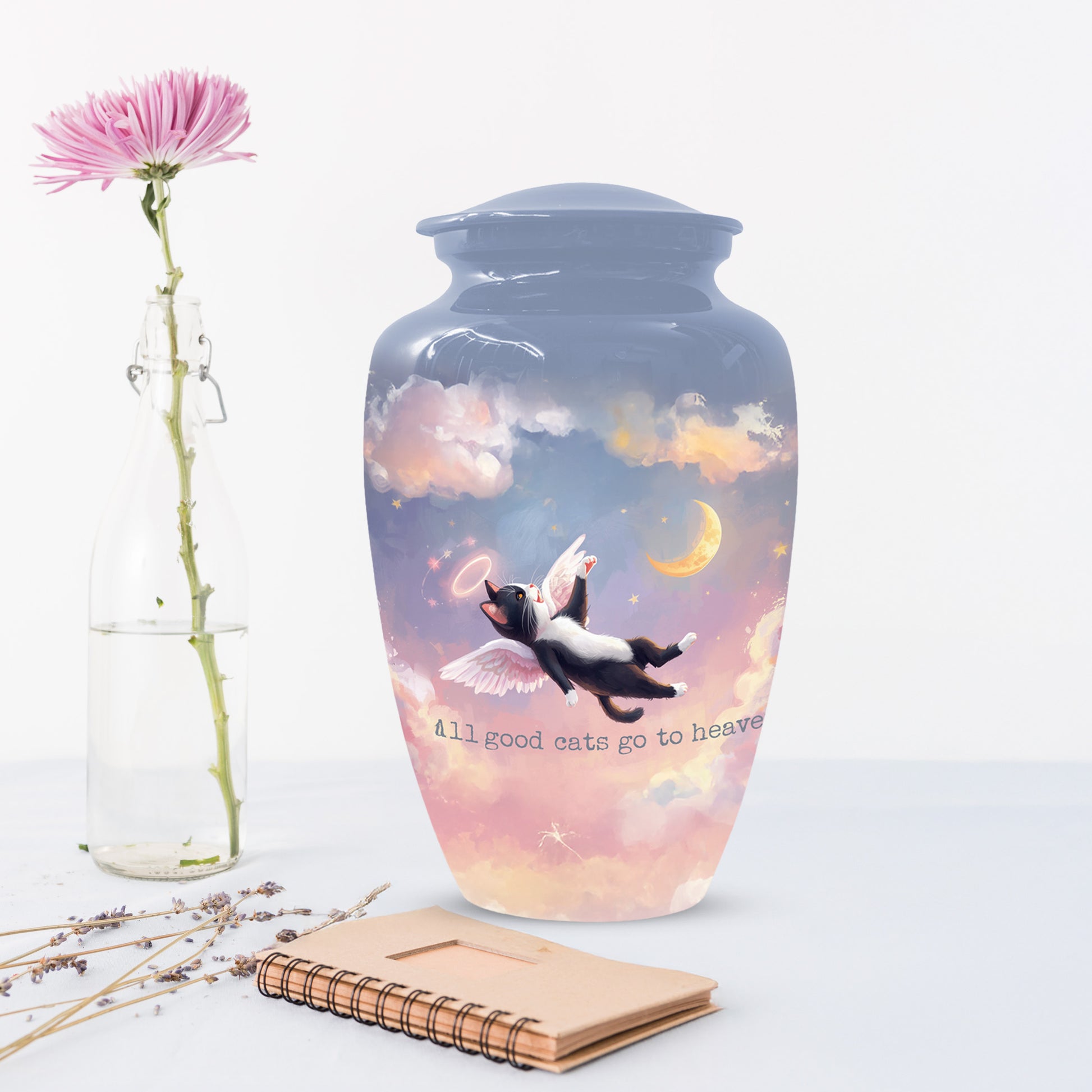 Angel Cat Rainbow Bridge Keepsake -  Custom Pet Cremation Urns for Cat