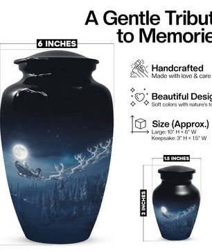 Christmas Cremation Urn for Human Ashes | Adult Christmas Memorial Urn