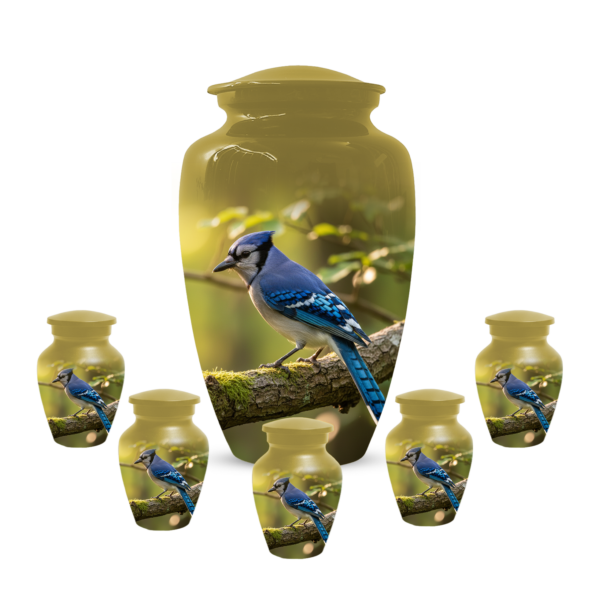 Blue Jay Urn for Human Ashes | Custom Memorial Cremation Urn