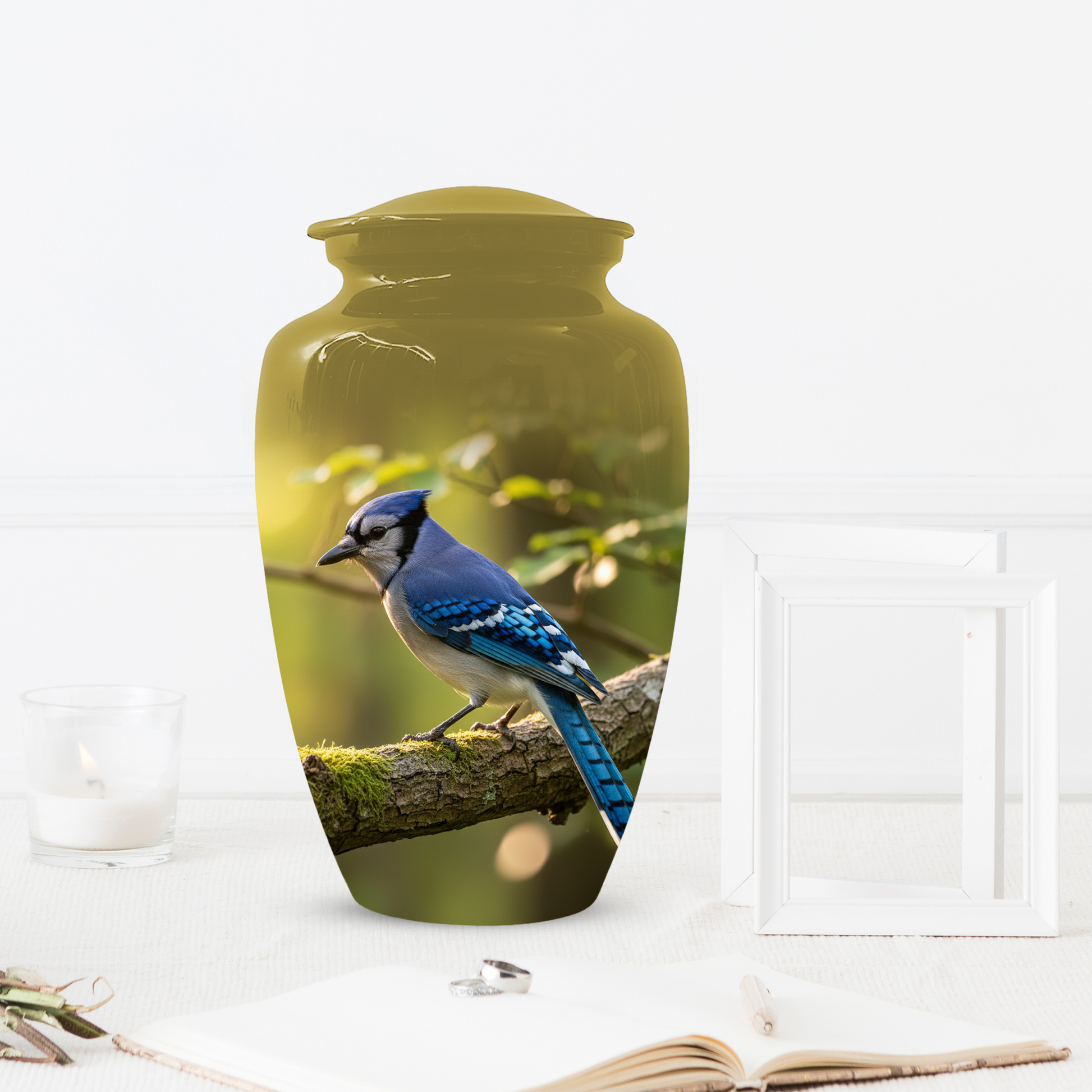 Blue Jay Urn for Human Ashes | Custom Memorial Cremation Urn