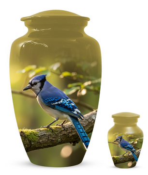 Blue Jay Urn for Human Ashes | Custom Memorial Cremation Urn