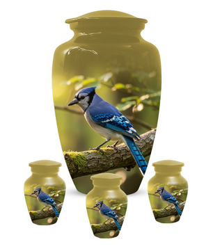 Blue Jay Urn for Human Ashes | Custom Memorial Cremation Urn