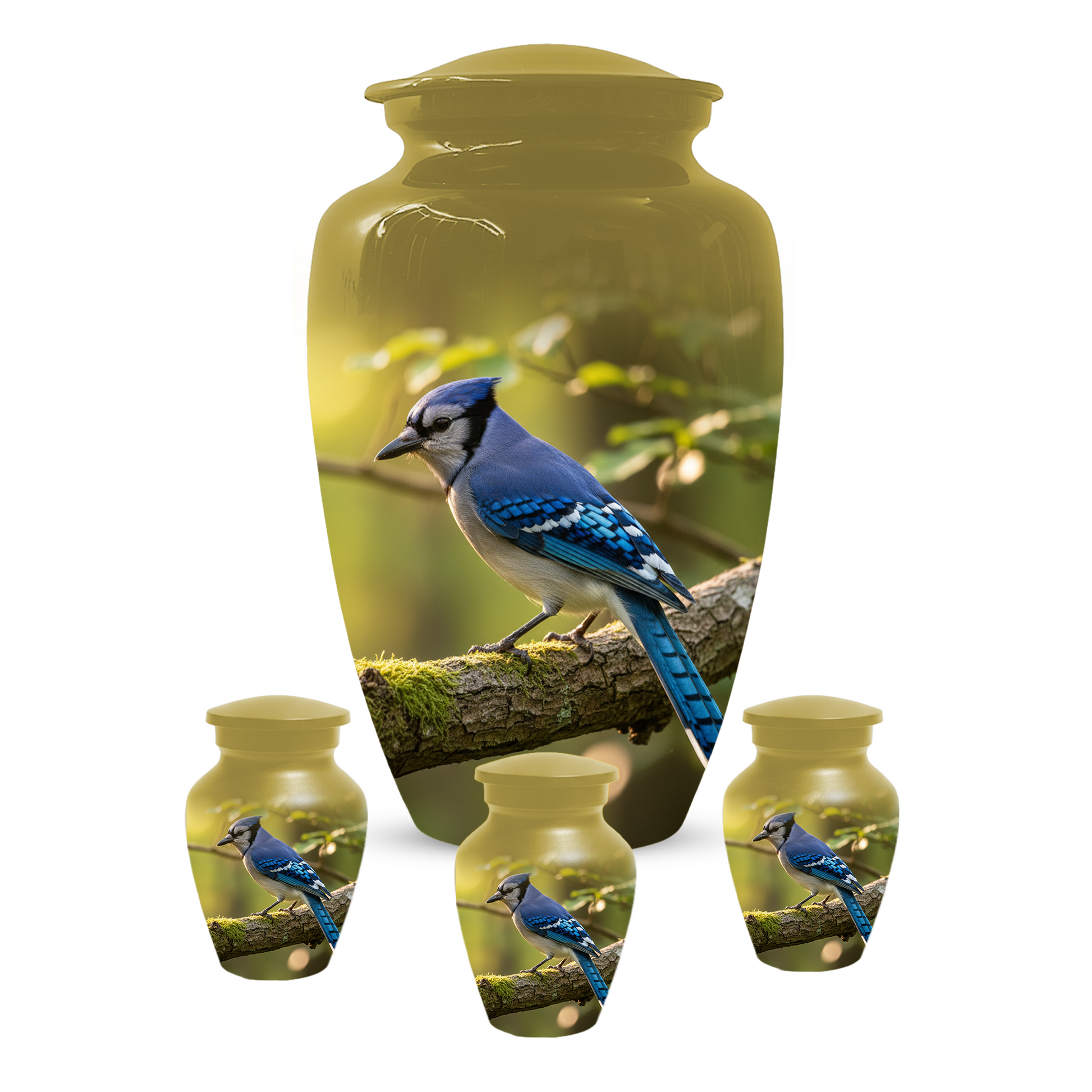 Blue Jay Urn for Human Ashes | Custom Memorial Cremation Urn