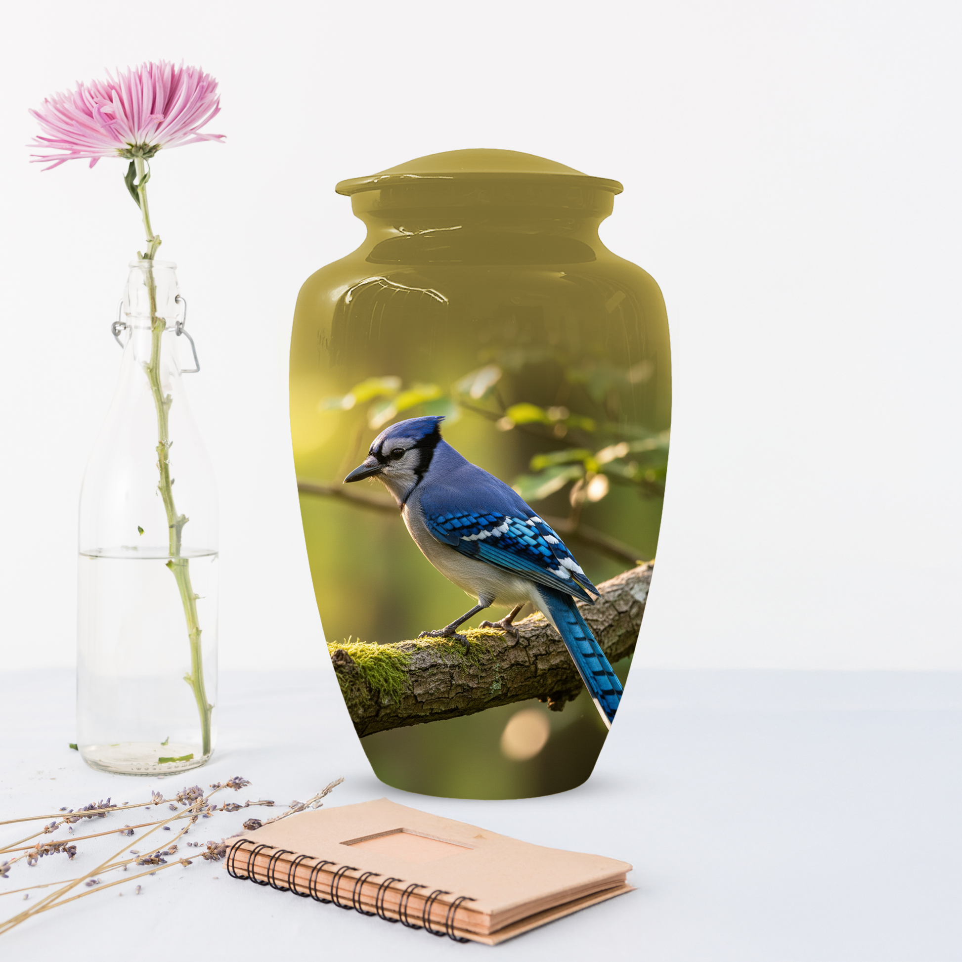 Blue Jay Urn for Human Ashes | Custom Memorial Cremation Urn