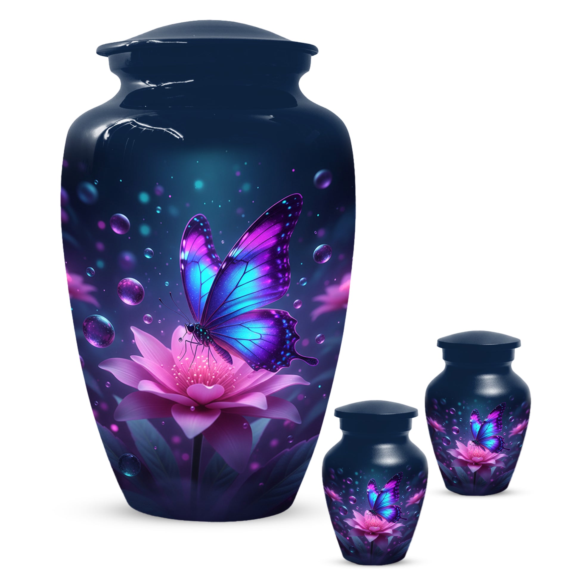 Blue and Pink Butterfly Urn for Human Ashes | Beautiful Butterfly Adult Cremation Urn