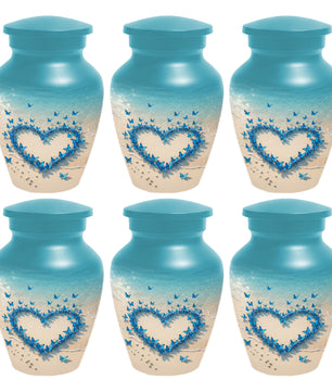 Beach Butterfly Urn for Ashes - Blue Butterfly Memorial Urns for Mom & Women