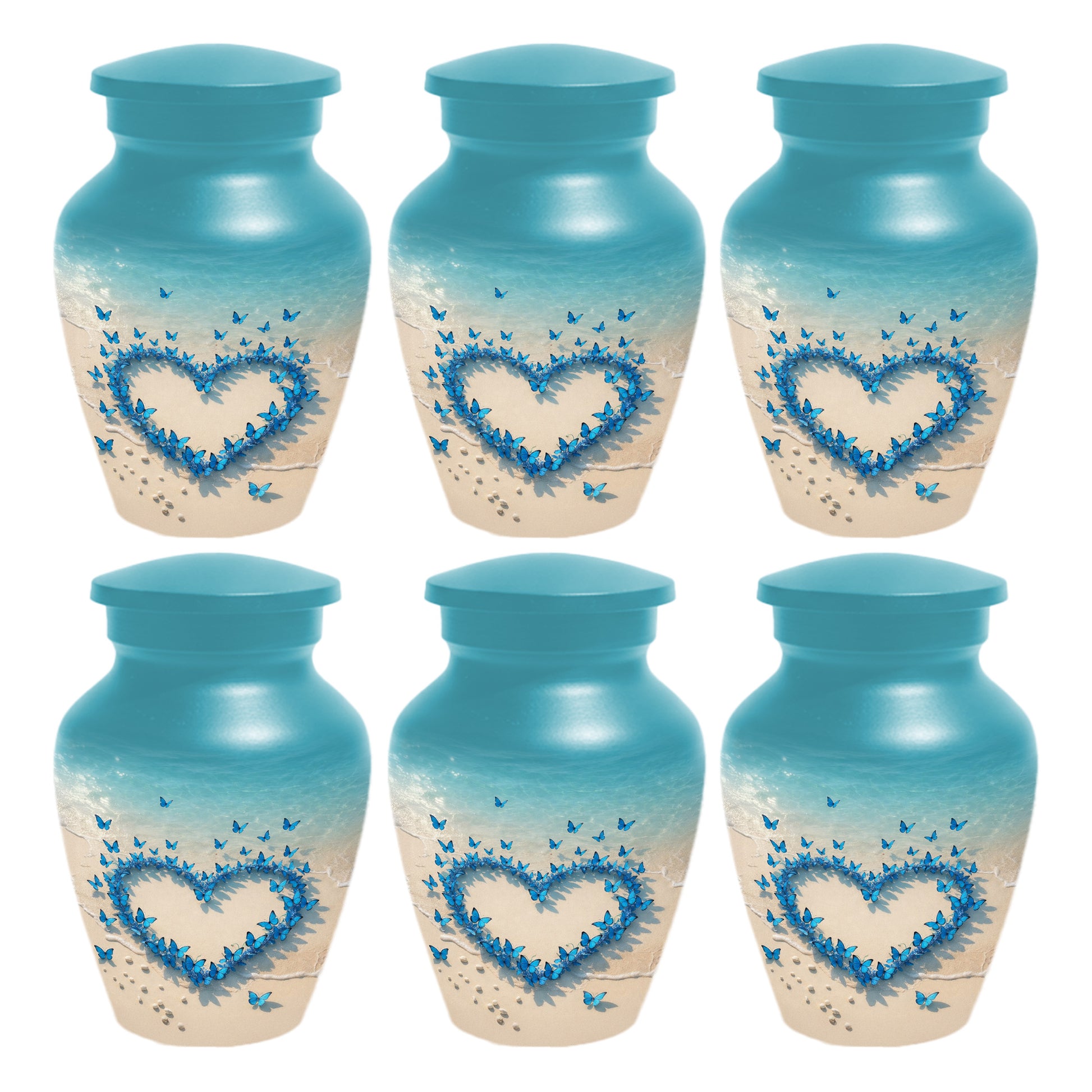 Beach Butterfly Urn for Ashes - Blue Butterfly Memorial Urns for Mom & Women