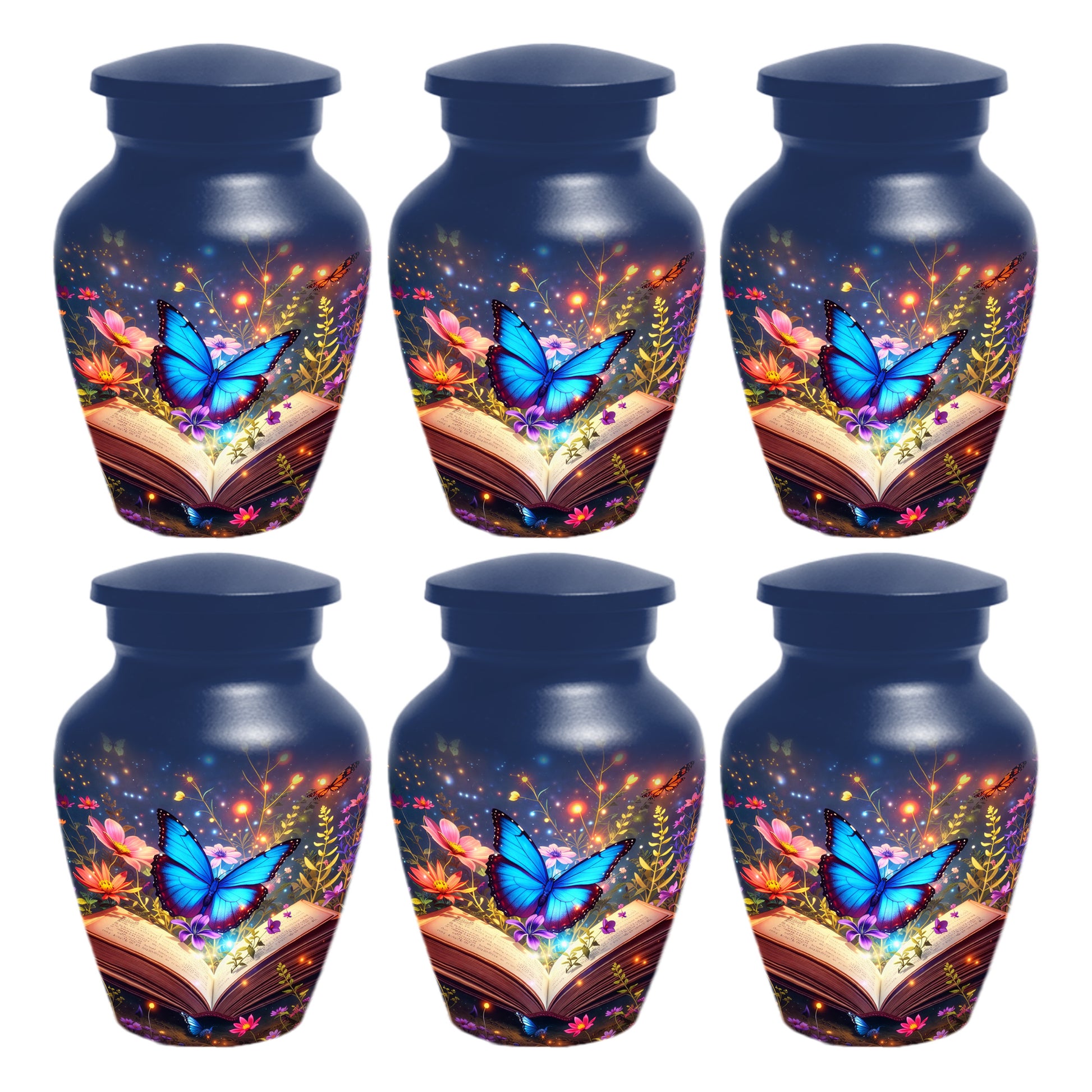 Personalized Blue Butterfly Urn for Mom – Custom Butterfly Cremation Urns for Ashes